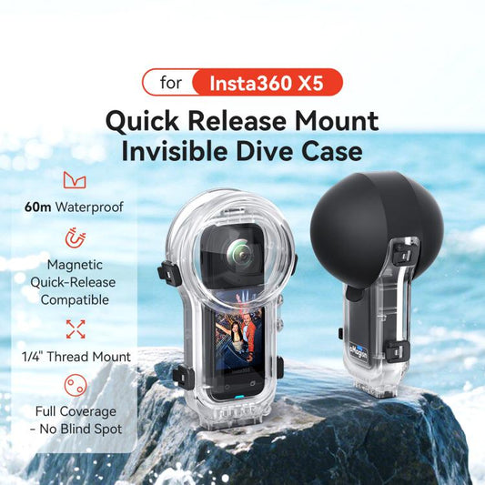 For Insta360 X5 AMagisn 60m/196ft Diving Case Quick-Release Full Invisible Waterproof Underwater Housing - Case & Bags by aMagisn | Online Shopping UK | buy2fix