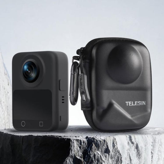 TELESIN Full-Coverage PU Carrying Case for DJI Osmo 360 Camera Protective Pouch with Carabiner Clip - Case & Bags by TELESIN | Online Shopping UK | buy2fix