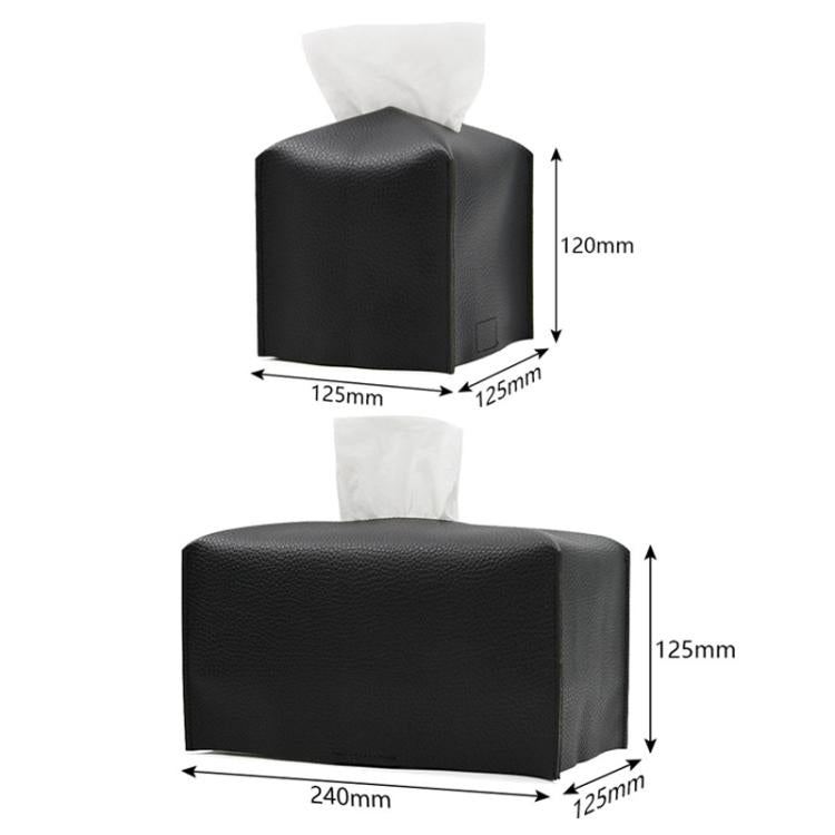 24x12.5x12.5cm Square Leather Paper Towel Box Paper Towel Bedroom Tissue Box(White) - Tissue Boxes by buy2fix | Online Shopping UK | buy2fix