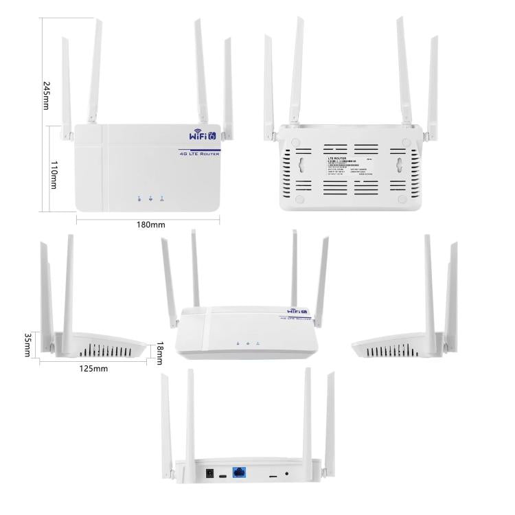 European / Asian / African Edition 4G CPE Wireless SIM Card LTE Router Wi-Fi 6 Wireless Hotspot, EU Plug(White) - Wireless Routers by buy2fix | Online Shopping UK | buy2fix