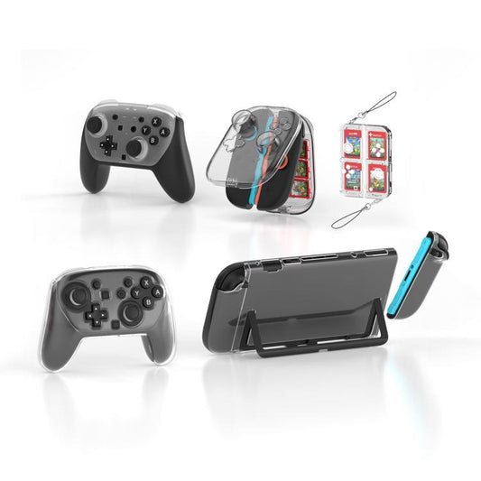 For Nintendo Switch 2 JYS 5-in-1 Crystal Case Full Protection Set Includes Console Shell, Joy-con & Pro Controller Cover, Faceplate, Game Cartridge Case - Cases by JYS | Online Shopping UK | buy2fix
