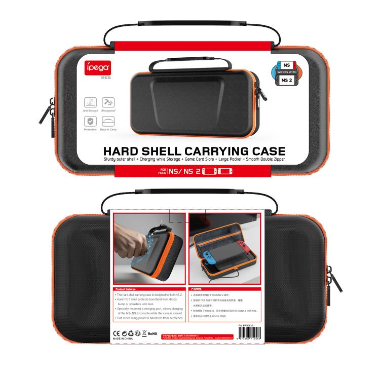 For Nintendo Switch 2/Switch ipega PET Hard Shell Carrying Case with Built-in Charging Port - Bags by ipega | Online Shopping UK | buy2fix