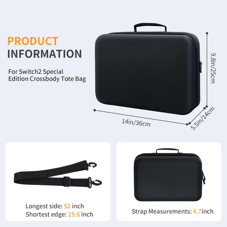 For Nintendo Switch 2 JYS All-in-One Storage Carrying Case Organizer with Shoulder Strap Fits Dock/Console/Pro Controller/Camera/Grip/Charger - Bags by JYS | Online Shopping UK | buy2fix