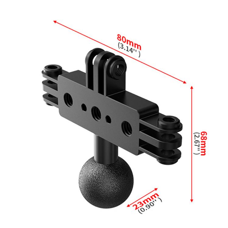 1 Inch Ball Head To 3 Card Aluminum Alloy 3 Station Live Streaming Stand Action Camera Multi Functional Expansion Adapter Accessory - Stand by buy2fix | Online Shopping UK | buy2fix