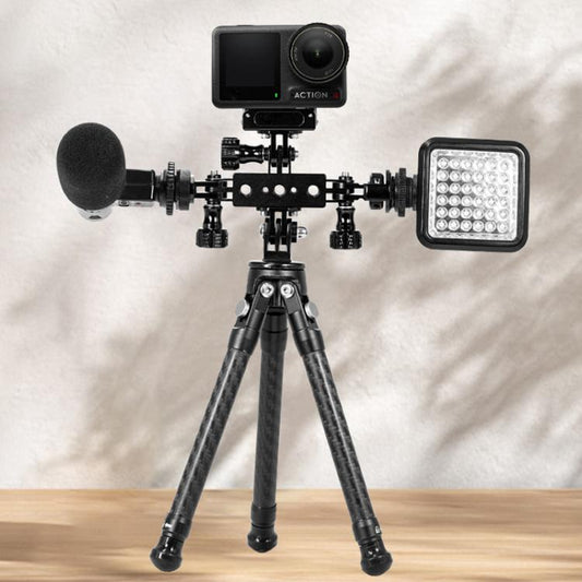 1/4 Pitch To 3 Card Aluminum Alloy 3 Station Live Streaming Stand Action Camera Multi Functional Expansion Adapter Accessory - Stand by buy2fix | Online Shopping UK | buy2fix