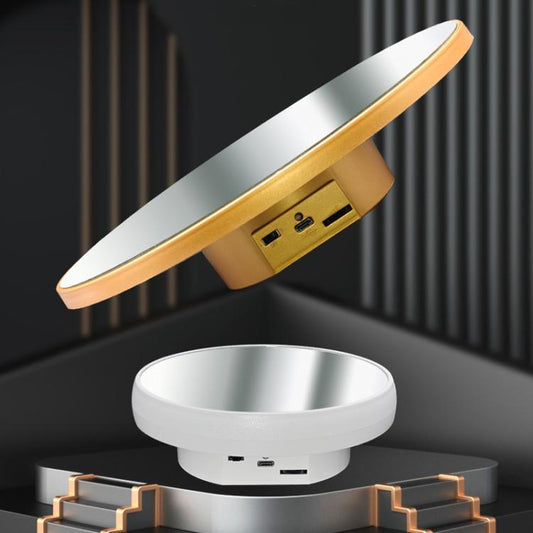 Multi-purpose Mirror Electric Rotating Disc Battery / USB Powered Photography Live Display Stand, Size: 16cm Gold - by buy2fix | Online Shopping UK | buy2fix