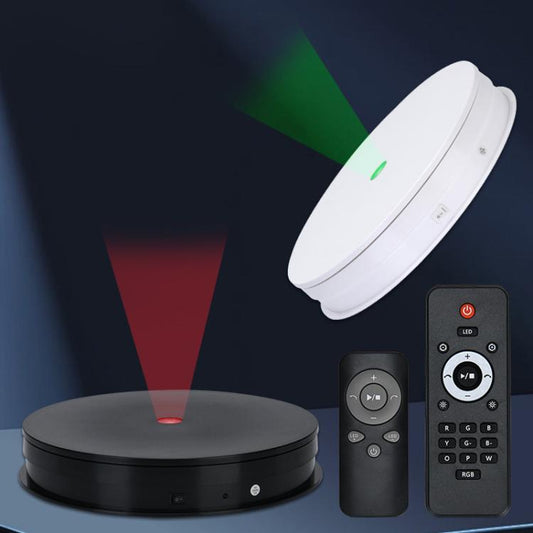 Remote Control Light Rotating Tray Still Life Display Adjustable Speed Brightness Jewelry Stand, Spec: 30cm White Base White Light Rechargeable - by buy2fix | Online Shopping UK | buy2fix