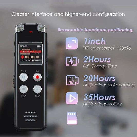 Portable HD Noise-Cancelling Voice-Activated Digital Voice Recorder For Conferences, Capacity: 64GB - Recording Pen by buy2fix | Online Shopping UK | buy2fix