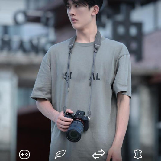 Cwatcun D214 Medium Universal Camera Strap Comfortable Pressure Relieving Camera Strap(Dark Gray) - Camera Strap by Cwatcun | Online Shopping UK | buy2fix