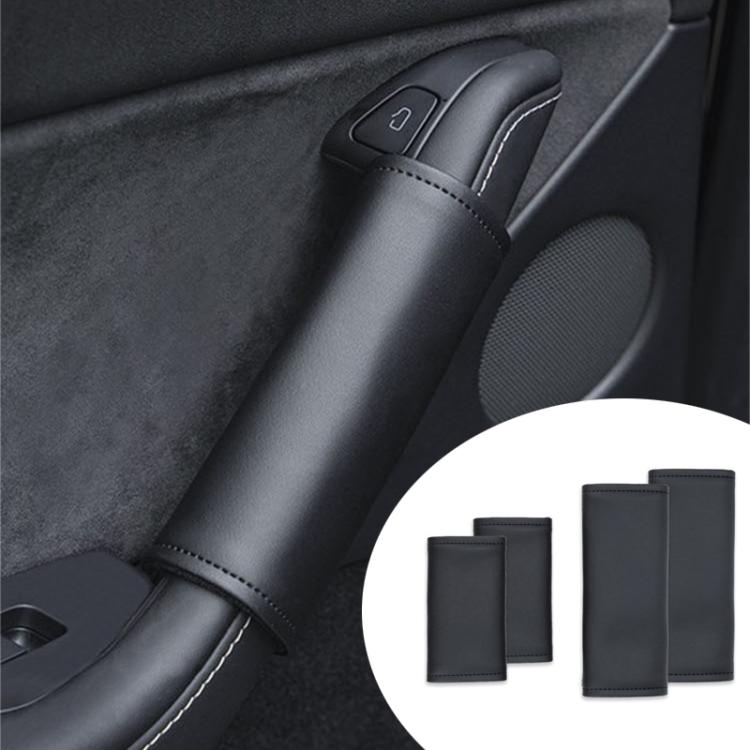 For Tesla Model 3/Y Interior Door Handle Cover Modification(Black) - Car Interior Mouldings by buy2fix | Online Shopping UK | buy2fix