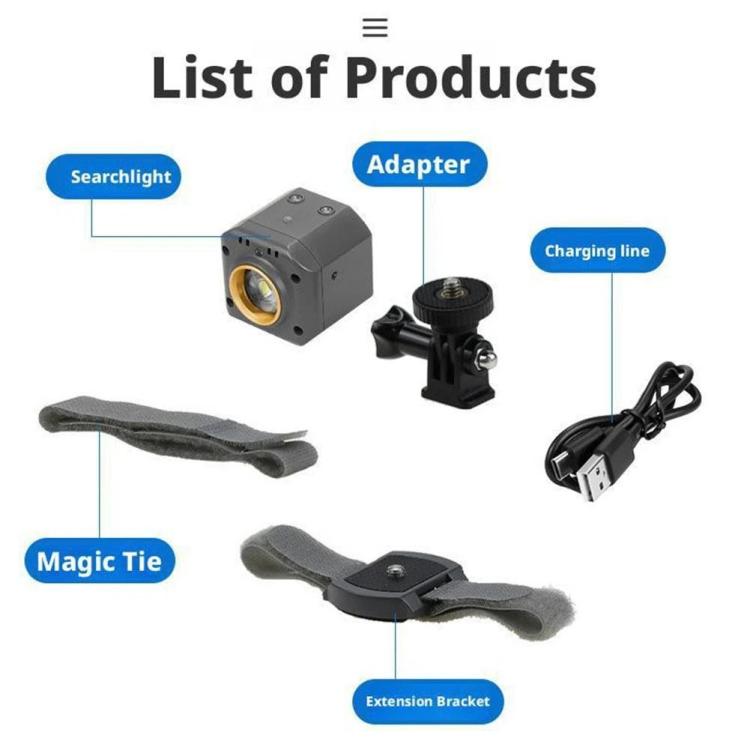 For DJI Mavic 4 Pro Drone YX 300LM Adjustable LED Spotlight Night Flight Searchlight with 3 Modes(Black) - Others by YX | Online Shopping UK | buy2fix