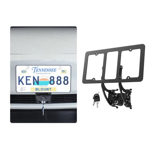 For Tesla Model 3/Y American Standard Anti-Theft Vertical License Plate Frame With Lock(Silver Lock Cylinder) - License Plate Covers & Frames by buy2fix | Online Shopping UK | buy2fix