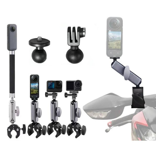 For GoPro / DJI / Insta 360 Action Cameras Cycling Bracket Bike Motorcycle Handlebar Mount, Spec: With 15cm Extension Rod - Bicycle Handlebar Mount by buy2fix | Online Shopping UK | buy2fix