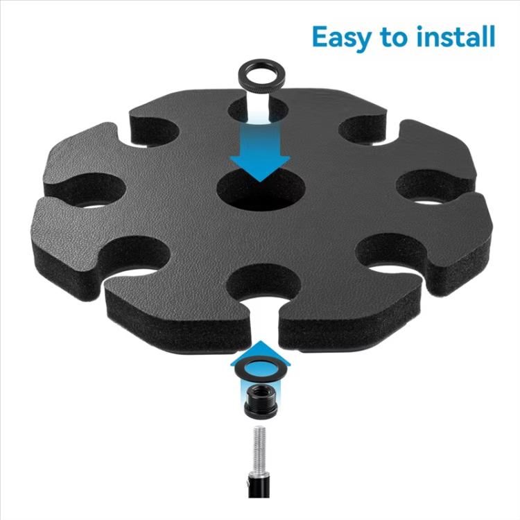 Universal Microphone Stand Holder with 8 Mic Storage Compatible with Most Tripods(Black) - Microphone by buy2fix | Online Shopping UK | buy2fix