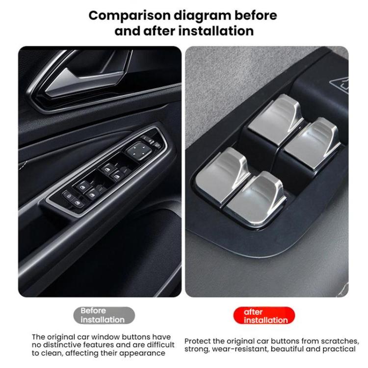 For Tesla Model Y Juniper Window Lift Button Sticker(Silver) - Car Interior Mouldings by buy2fix | Online Shopping UK | buy2fix