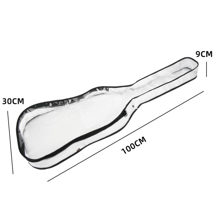 39 Inch Electric Guitar Dust Cover TPU Gig Bag with Dual Zippers Protective Storage Case(Transparent) - Storage Bags by buy2fix | Online Shopping UK | buy2fix