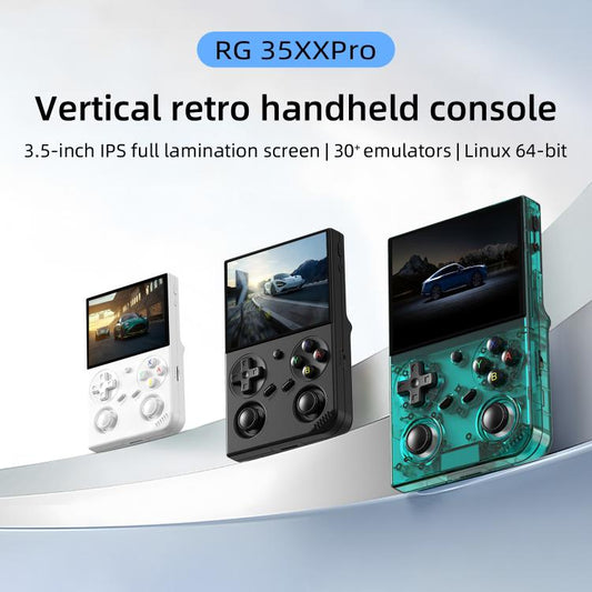 ANBERNIC RG 35XXPro Retro Handheld Console 3.5-Inch Screen Linux 64-Bit Pocket Gaming Device 64G+128G(Black) - Pocket Console by ANBERNIC | Online Shopping UK | buy2fix