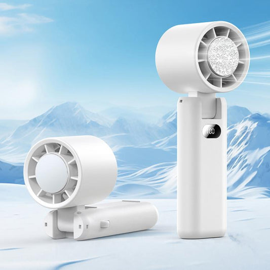 WT21 Handheld Cooling Fan Foldable Ice Pack Fan With Battery Level Display(Black) - Electric Fans by buy2fix | Online Shopping UK | buy2fix