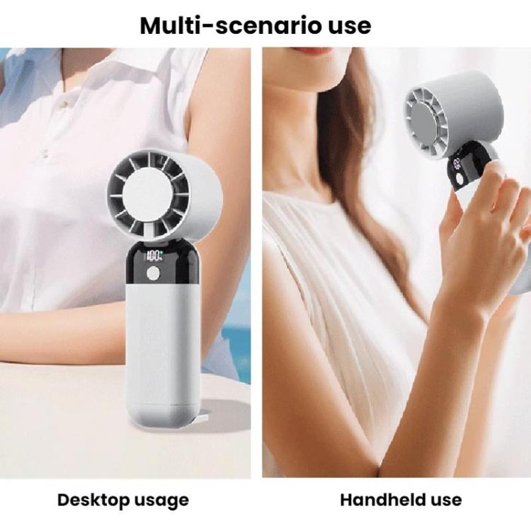 ZK03 Digital Display Cooling Fan USB Silent Handheld Cold Compress Fan(White) - Electric Fans by buy2fix | Online Shopping UK | buy2fix
