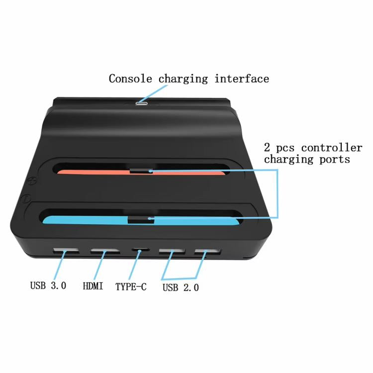For Nintendo Switch 2 Console Controller KJH Charging Dock Station With 1080P 60Hz HDMI Output(Black) - Charger & Power by KJH | Online Shopping UK | buy2fix