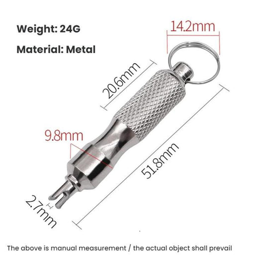 Car Tire Motorcycle Bicycle Valve Core Switch Wrench(Keychain Stainless Steel) - Hand Tool Sets by buy2fix | Online Shopping UK | buy2fix