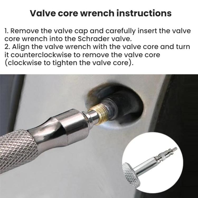 Car Tire Motorcycle Bicycle Valve Core Switch Wrench(Keychain Stainless Steel) - Hand Tool Sets by buy2fix | Online Shopping UK | buy2fix