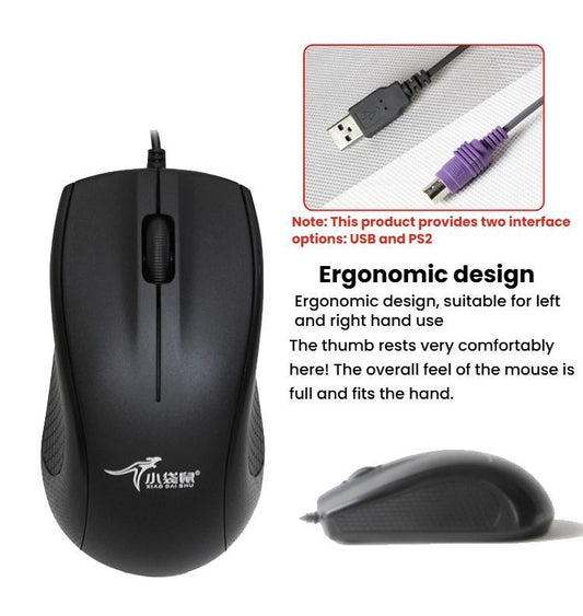 Little Kangaroo DS-911 1200DPI Ambidextrous Wired Laptop Mouse Desktop Mouse For Office & Home Use, Spec: PS2 Round Port - Wired Mice by Little Kangaroo | Online Shopping UK | buy2fix
