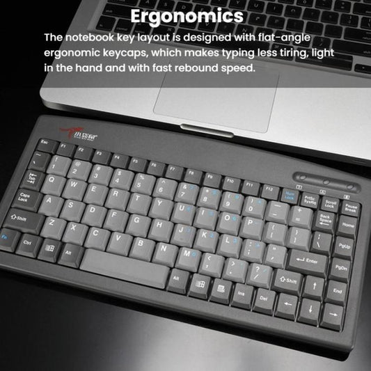Little Kangaroo DS-9827 88 Key Wired Keyboard With Magnetic Ring Laptop Industrial Office Keyboard, Spec: USB - Wired Keyboard by Little Kangaroo | Online Shopping UK | buy2fix