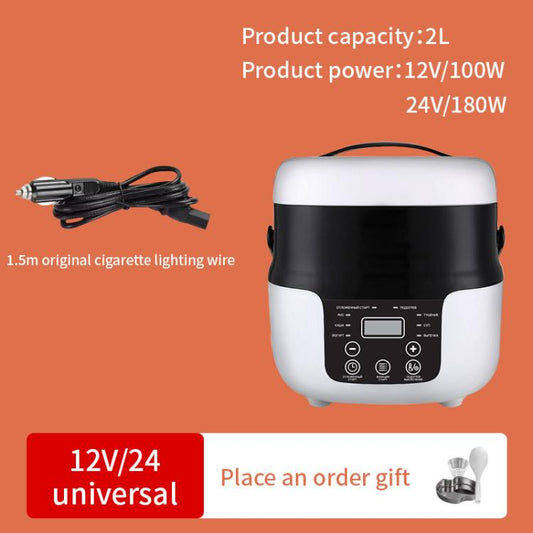 12V-24V 2L Car-Mounted Push-Button Rice Cooker, Specification: Russian - Rice Cookers by buy2fix | Online Shopping UK | buy2fix