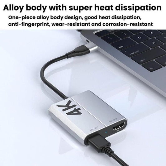 USB3.0+Type-C To Dual HDMI Extender 4K 60HZ Dual Screen Heterodyne HD Video Converter, Size: 25cm(Silver Gray) - Adapter by buy2fix | Online Shopping UK | buy2fix