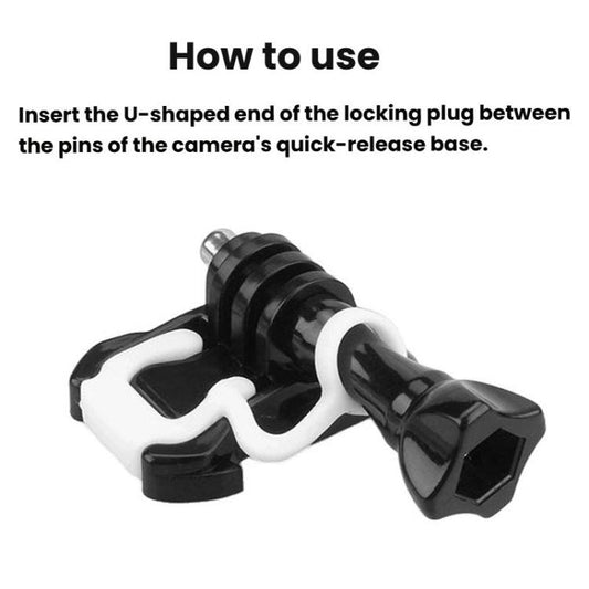 10pcs Silicone Locking Buckle Sports Camera Accessories Safety Buckle Surfboard Base Fixed Base Plug Anti-Release Buckle(Black) - Connection Mount by buy2fix | Online Shopping UK | buy2fix