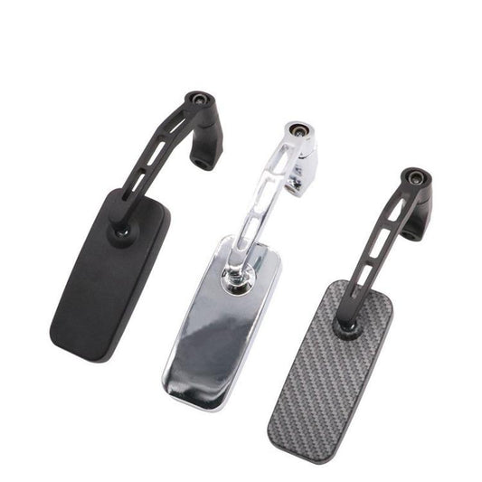 Electric Bike Modified Aluminum Alloy Blue Glass Square Curved Rod Rearview Mirror, Color: Black - Side Mirrors by buy2fix | Online Shopping UK | buy2fix