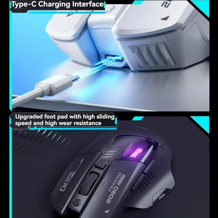 Inphic Bluetooth Wireless Mouse Office & Gaming LED Charging Mice, Spec: Tri-Mode Black - Wireless Mice by Inphic | Online Shopping UK | buy2fix