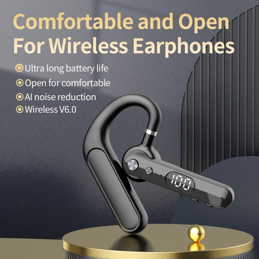 F10 With Mute Button Digital Display Monaural Noise Reduction On-Ear Bluetooth Earphone(Black) - Bluetooth Earphone by buy2fix | Online Shopping UK | buy2fix