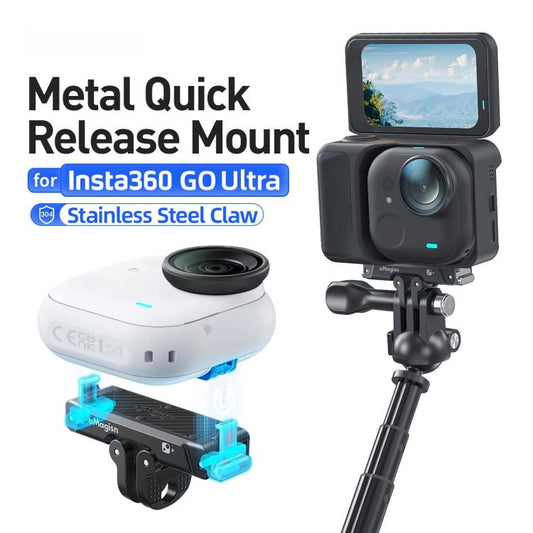 For Insta360 Go Ultra Camera aMagisn Metal Quick Release Magnetic Adapter With 1/4-inch Threaded Hol(Black) - Mount & Holder by aMagisn | Online Shopping UK | buy2fix