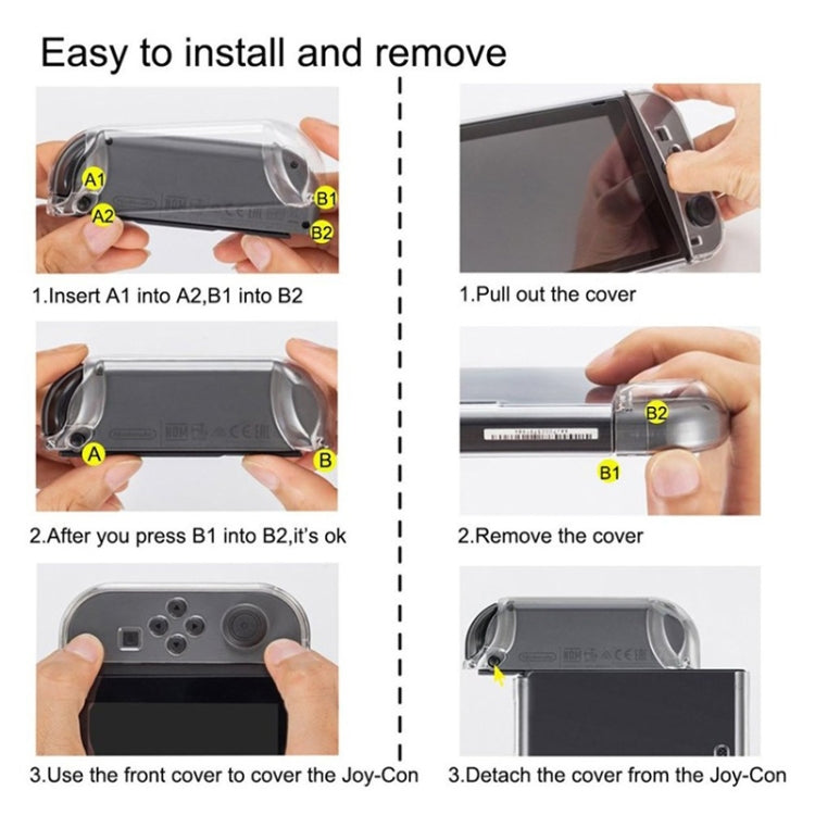 Hard PC Protection Cover for Nintendo Switch NS Case Detachable Crystal Plastic Shell Console Controller Accessories(Black) by buy2fix