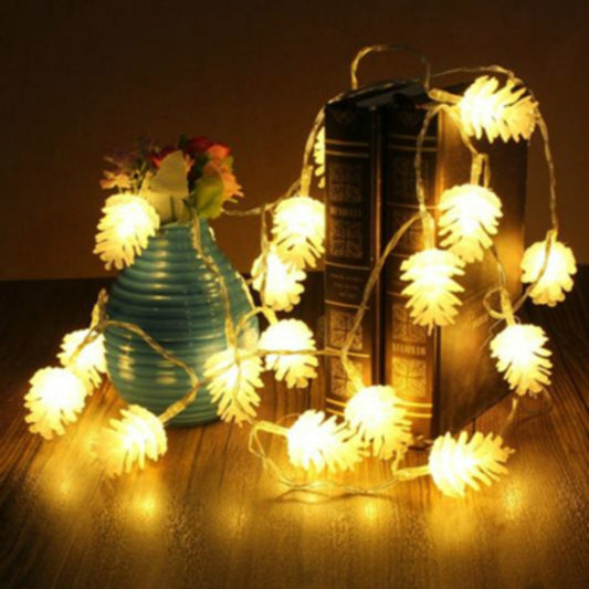 20 LEDs Solar Powered Pine Cone Outdoor Energy Saving Holiday Wedding Decoration String Light Garden Landscape Lamp(Warm White) by buy2fix