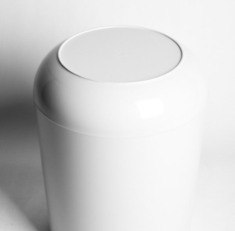 Household Plastic Push-type Spring-Cover Garbage Storage Bucket(White) by buy2fix