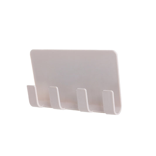 Practical Wall Sticking Phone Charging Holder Socket Strong Sticky Adhesive Sopport Rack Shelf With Hooks(Pink) by buy2fix