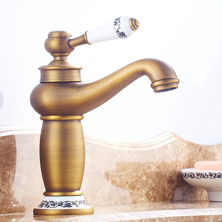 Copper Antique Hot Cold Double Blue White Porcelain Faucet by buy2fix