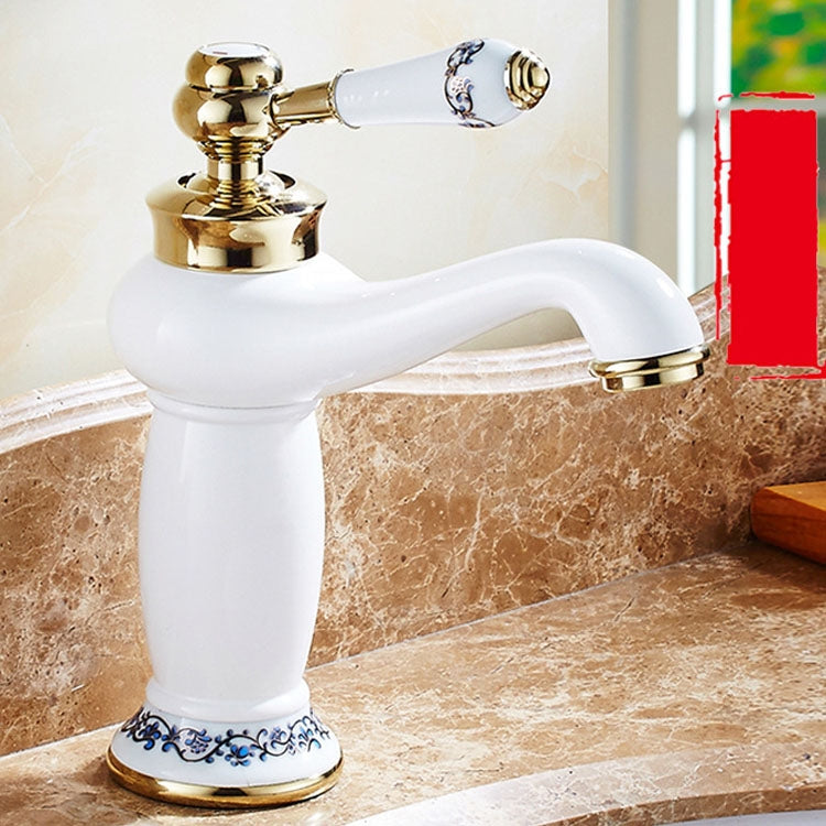 Copper Antique Hot Cold Double Blue White Porcelain Faucet by buy2fix