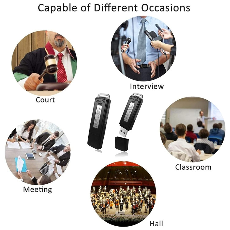 SK868 8GB Rechargeable Portable U-Disk Voice Recorder by buy2fix