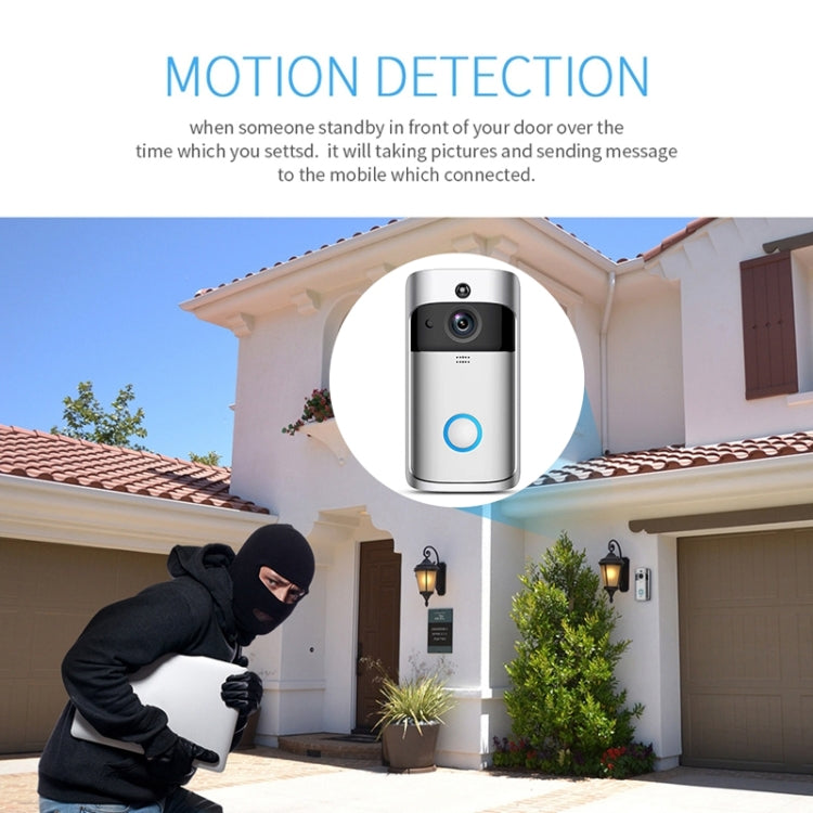 M4 720P Smart WIFI Ultra Low Power Video PIR Visual Doorbell with 3 Battery Slots,Support Mobile Phone Remote Monitoring & Night Vision & 166 Degree Wide-angle Camera Lens (Black) by buy2fix
