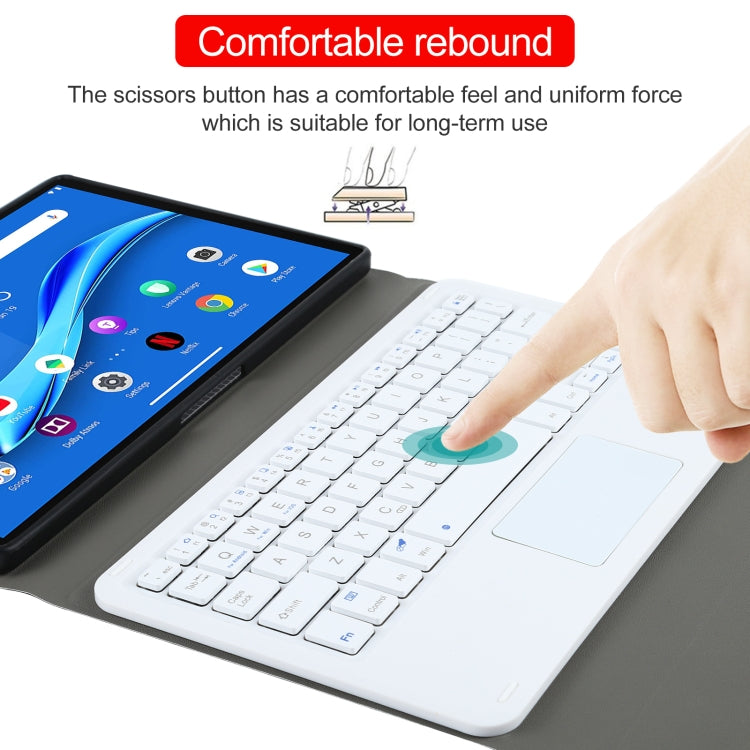 AM10-A Detachable Bluetooth Backlight Keyboard Ultrathin Horizontal Flip Leather Tablet Case with Touchpad & Holder for Lenovo M10 Plus 10.3 inch X606F(Gold) by buy2fix