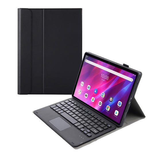 AK10-A 2 in 1 Detachable Bluetooth Keyboard + Lambskin Texture TPU Protective Leather Tablet Case with Touchpad & Holder for Lenovo Qitian K10 TB-X6C6X(Black) by buy2fix