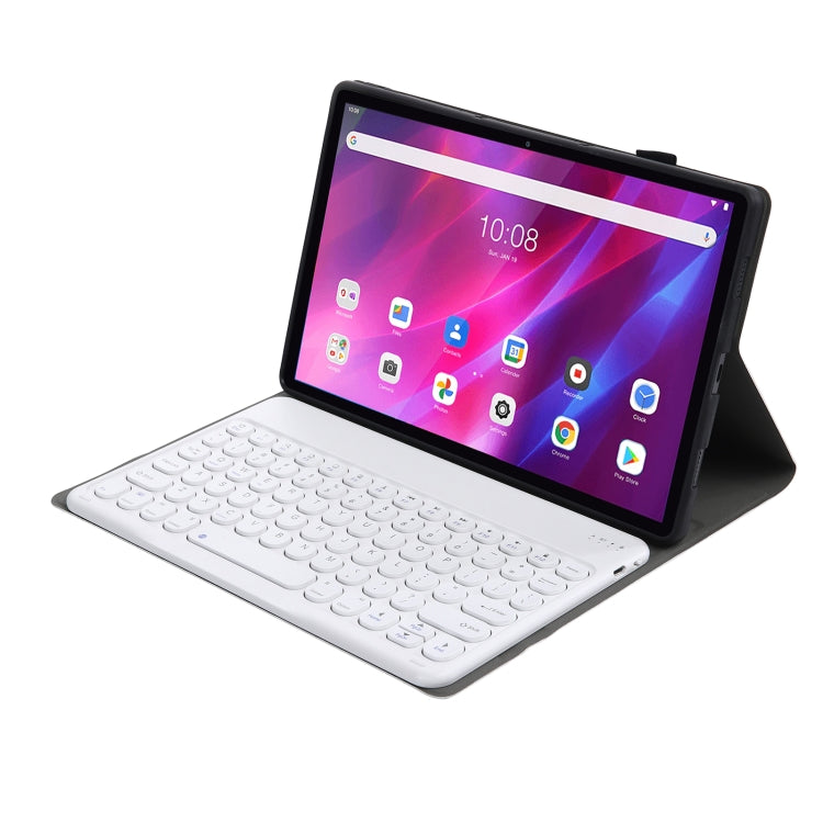 YAK10 2 in 1 Detachable Round Keycap Bluetooth Keyboard + Lambskin Texture TPU Protective Leather Tablet Case with Holder for Lenovo Qitian K10 TB-X6C6X(Gold) by buy2fix