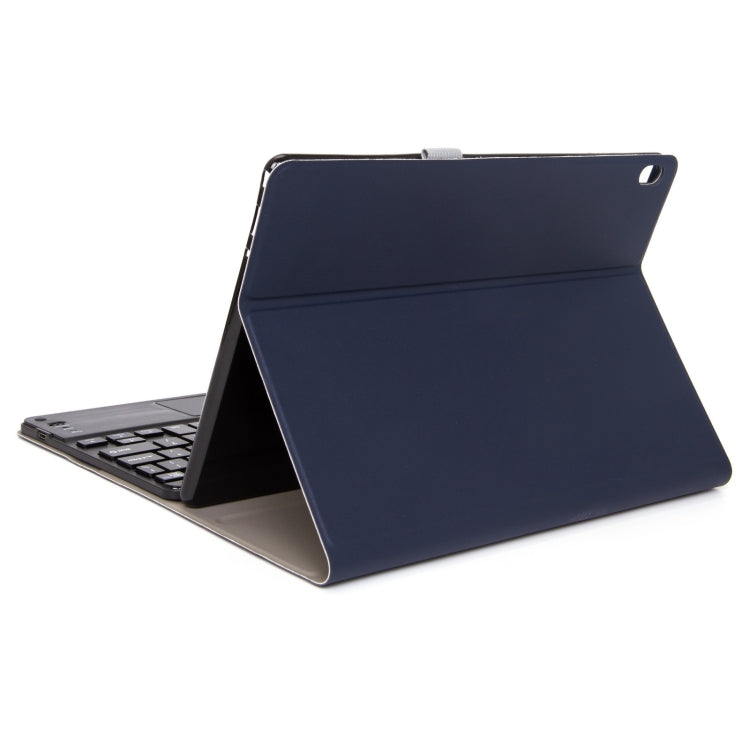 M10-C 2 in 1 Removable Bluetooth Keyboard + Leather Tablet Case with Touchpad & Holder for Lenovo Tab M10 TB-X505X (Dark Blue) by buy2fix