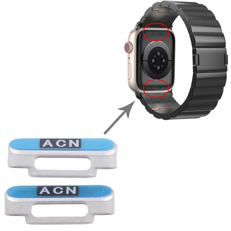 For Apple Watch Series 10 46mm / 42mm 1 Pair Watch Clasp (White) - Other Parts by buy2fix | Online Shopping UK | buy2fix