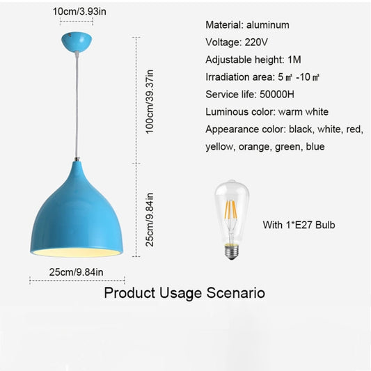 Restaurant Chandelier Simple Modern Single-head Dining Table Lamp Fashion Aisle Living Room Bar (Red) by YWXLight