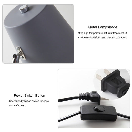 LED Eye-caring Table Lamp Modern Creative Minimalist Bedroom Bedside Lamp Student Study Table Lamp (Grey) by YWXLight